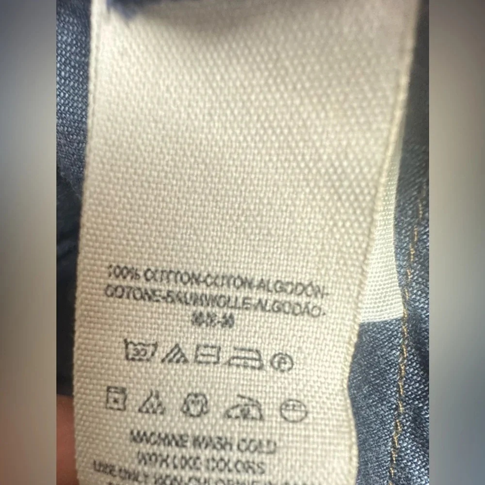 Free People Denim Shirt Dress Tunic Button Front Size Small - Picture 8 of 8